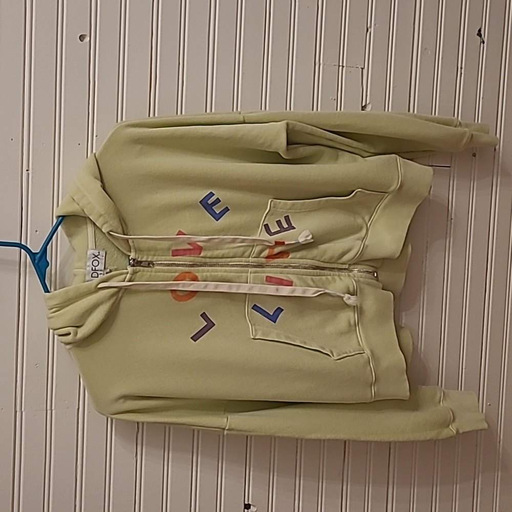 Wildfox - lime green zip up sweater - Size Small